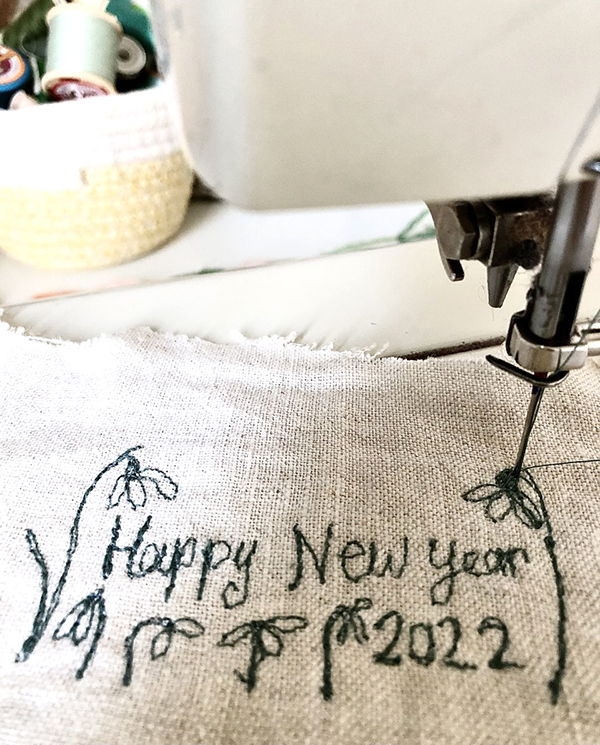 Happy New Year embroidery
